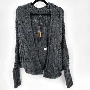 C. Luce Women's Small Wool Blend Long Sleeve Cocoon Cardigan Open Front NWT